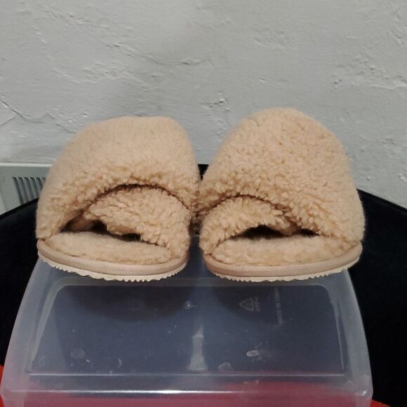 Sorel Go Mail Run Natural Fuzzy Slides in Tan Size 8 - Picture 6 of 10